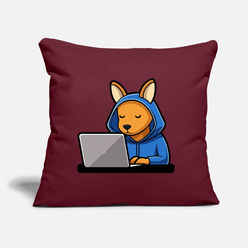 Mignon hacker kangourou en sweat à capuche devant PC Coussin et housse de 45 x 45 cm