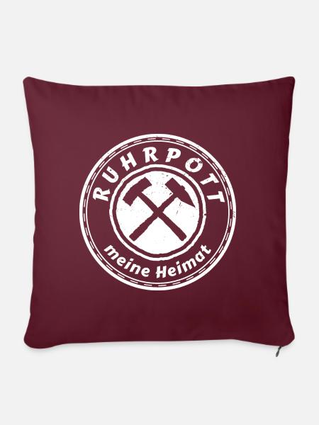 Ruhrpott Tasche Shirt Hoodie GPS Koordinaten - Sofakissen mit Füllung 45 x 45 cm - Burgunderrot
