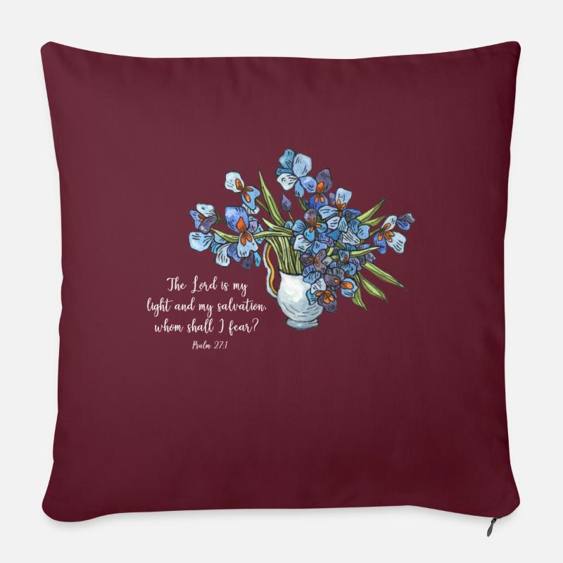 Iris - Coussin et housse de 45 x 45 cm - bordeaux