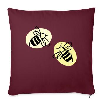 Abeilles - Coussin et housse de 45 x 45 cm - bordeaux - Devant