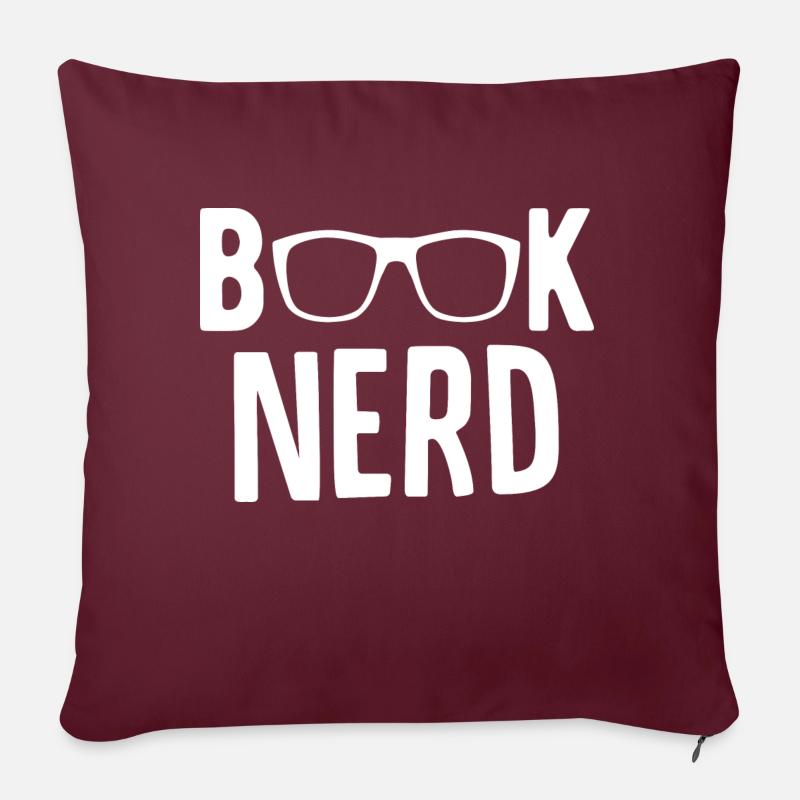 Buch Nerd - Sofakissen mit Füllung 45 x 45 cm - Burgunderrot