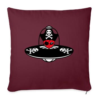 Alien Pirate Ufo Capitaine Cap Drôle Alien - Coussin et housse de 45 x 45 cm - bordeaux - Devant