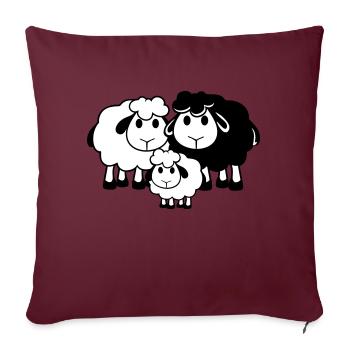 Family Sheep 3 Daddy Mom Parents Child Love Baby - Sofa pillow with filling 45cm x 45cm - burgundy - Front