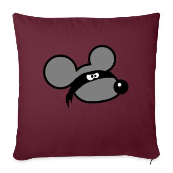 Maus Böse Räuber Ninja Überfall Dieb Tuch Augen - Sofakissen mit Füllung 45 x 45 cm - Burgunderrot - Vorne