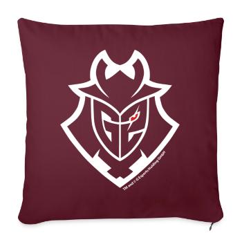 G2 Esports Logo Weiß - Sofakissen mit Füllung 45 x 45 cm - Burgunderrot - Vorne
