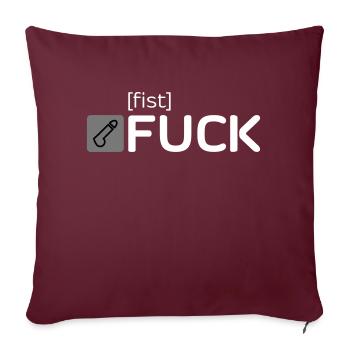 [fist] FUCK - Sofakissen mit Füllung 45 x 45 cm - Burgunderrot - Vorne