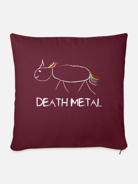 Death Metal Unicorn - Sofakissen mit Füllung 45 x 45 cm - Burgunderrot