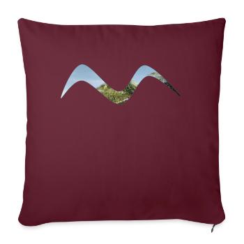 Vague du ciel et du palmier - Coussin et housse de 45 x 45 cm - bordeaux - Devant
