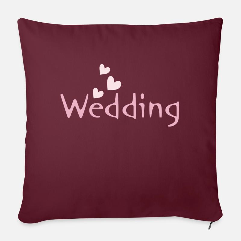 Hochzeit - Sofakissen mit Füllung 45 x 45 cm - Burgunderrot