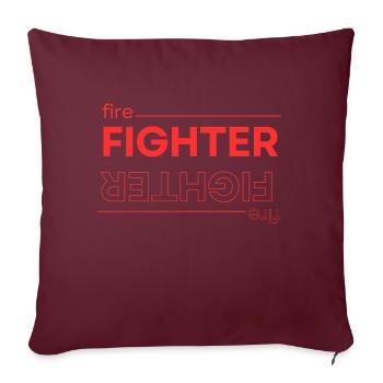 Pompier - Type de texte - Coussin et housse de 45 x 45 cm - bordeaux - Devant
