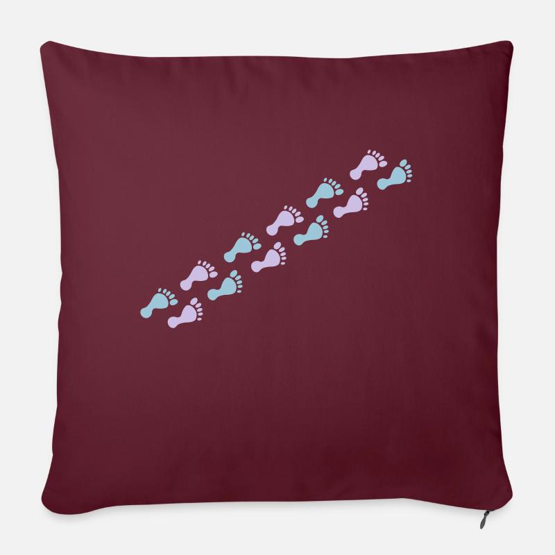 footprints - Coussin et housse de 45 x 45 cm - bordeaux