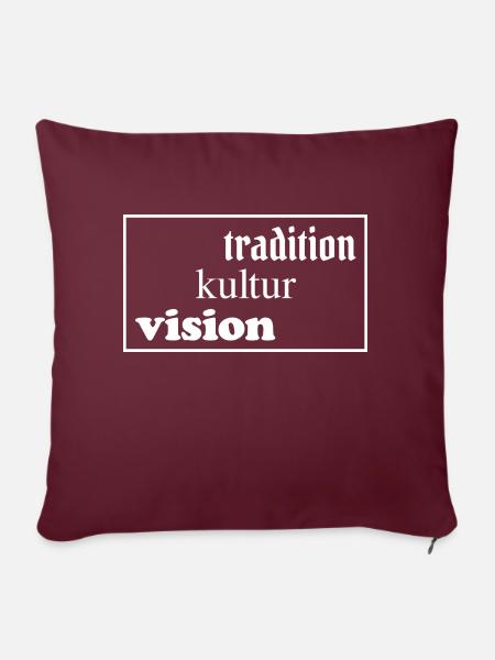 Tradition Kultur Vision - Sofakissen mit Füllung 45 x 45 cm - Burgunderrot