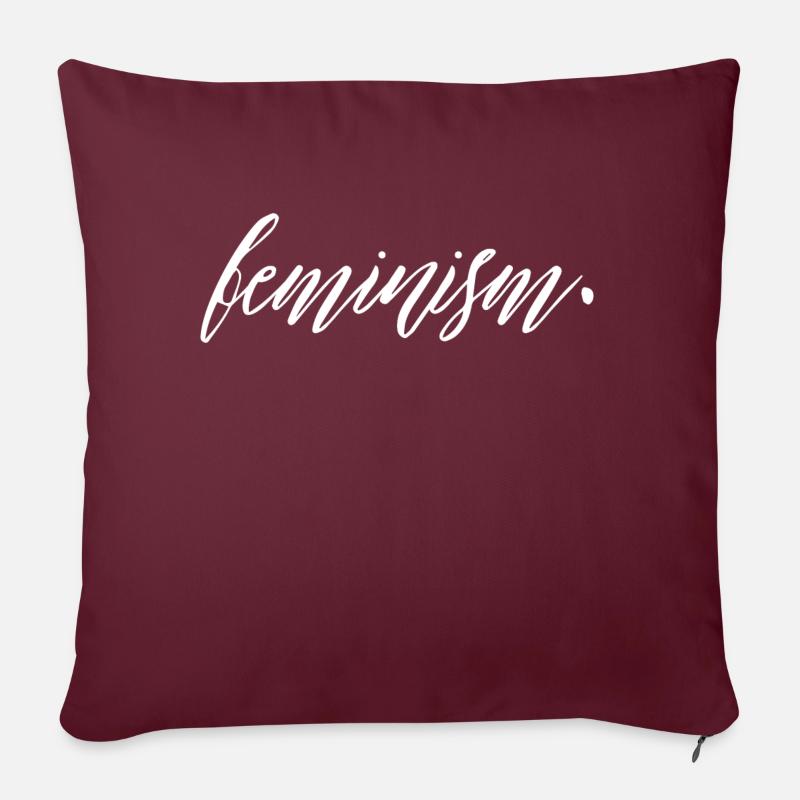 Feminism - Sofakissen mit Füllung 45 x 45 cm - Burgunderrot