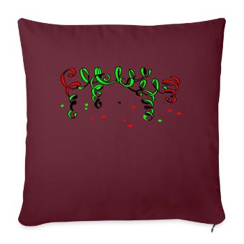Banderole en papier - Coussin et housse de 45 x 45 cm - bordeaux - Devant