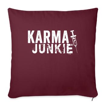 KarmaJunkie weiss - Sofakissen mit Füllung 45 x 45 cm - Burgunderrot - Vorne