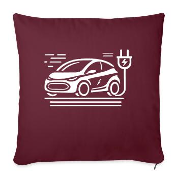 E-auto Power – Mobilité durable - Coussin et housse de 45 x 45 cm - bordeaux - Devant