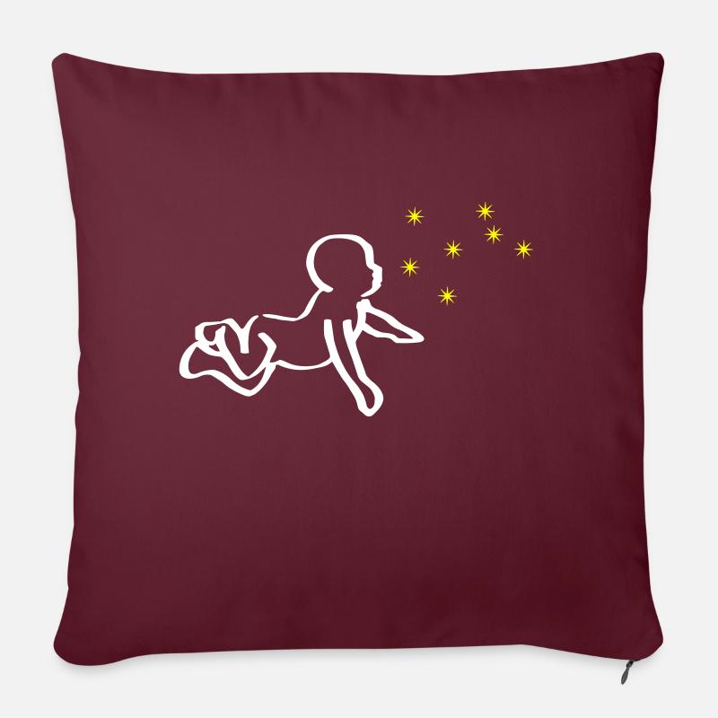 ReNaissance bébé blanc Phoenix jaune - Coussin et housse de 45 x 45 cm - bordeaux