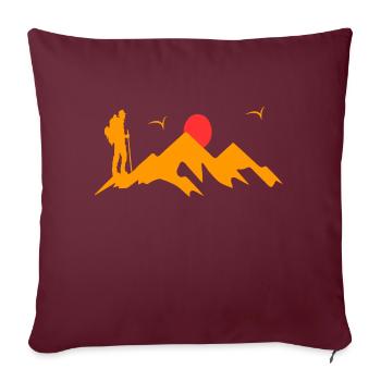 wandern motiv Berg Geschenk Geschenkidee - Sofakissen mit Füllung 45 x 45 cm - Burgunderrot - Vorne