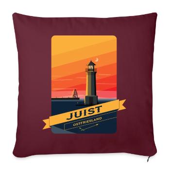 Leuchtturm Juist - Sofakissen mit Füllung 45 x 45 cm - Burgunderrot - Vorne
