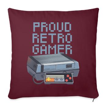 Stolzer Retro Gamer - leicht - Sofakissen mit Füllung 45 x 45 cm - Burgunderrot - Vorne