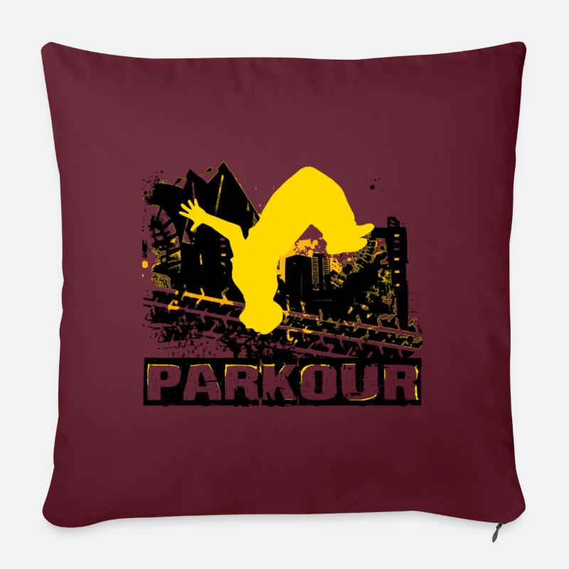 Parkour - Sofakissen mit Füllung 45 x 45 cm - Burgunderrot