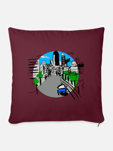 Metropole - Sofakissen mit Füllung 45 x 45 cm - Burgunderrot