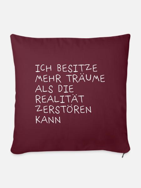 TRÄUME - Sofakissen mit Füllung 45 x 45 cm - Burgunderrot