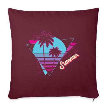 Summer - Sommer Sonne Palmen - Sofakissen mit Füllung 45 x 45 cm - Burgunderrot - Vorne