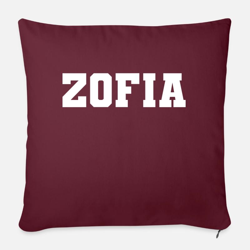 Nom - Zofia - Coussin et housse de 45 x 45 cm - bordeaux