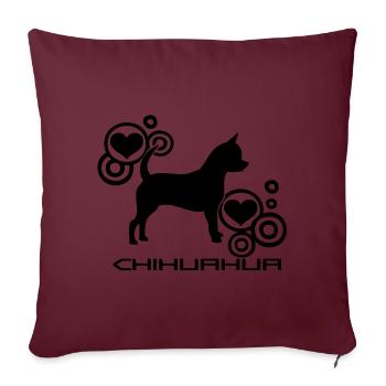 chihuahua_hearts1 - Coussin et housse de 45 x 45 cm - bordeaux - Devant