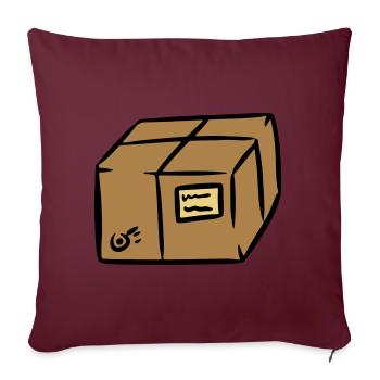 Paket package paquet Paketpost postman Sendung - Sofakissen mit Füllung 45 x 45 cm - Burgunderrot - Vorne