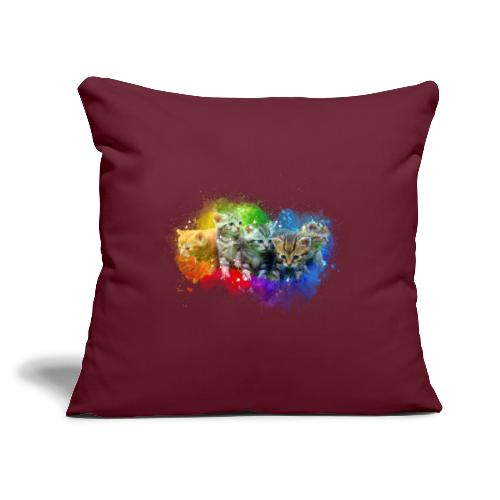 Gatitos arco iris pintura -por- Wyll Fryd - Cojín de sofá con relleno 45 x 45 cm