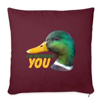 Canard - Je te regarde - Coussin et housse de 45 x 45 cm - bordeaux - Devant