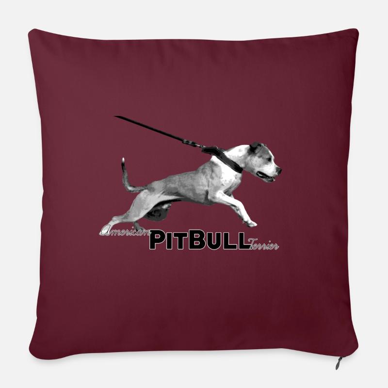 American Pitbull Terrier - Coussin et housse de 45 x 45 cm - bordeaux