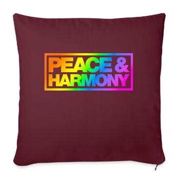 Typo Peace Harmony Kontur Rainbow - Sofakissen mit Füllung 45 x 45 cm - Burgunderrot - Vorne
