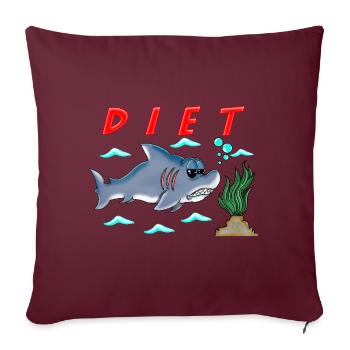 Funny Diet Cartoon Shark Humor Sarcastic Design - Sofa pillow with filling 45cm x 45cm - burgundy - Front