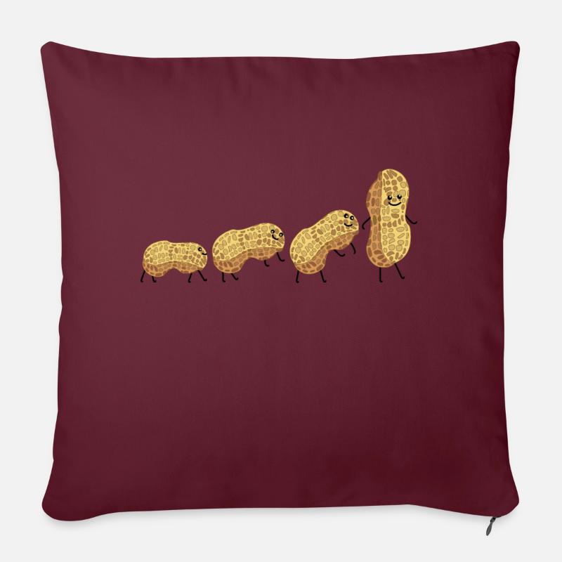 Évolution de l’arachide - Coussin et housse de 45 x 45 cm - bordeaux