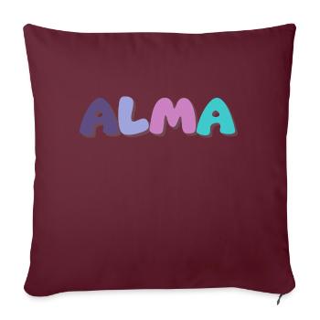 Nom - Alma - Coussin et housse de 45 x 45 cm - bordeaux - Devant
