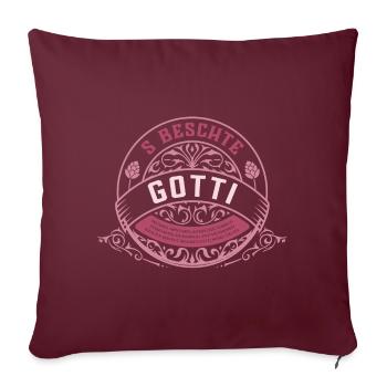 Gin Vintage Label fürs beste Gotti - Sofakissen mit Füllung 45 x 45 cm - Burgunderrot - Vorne
