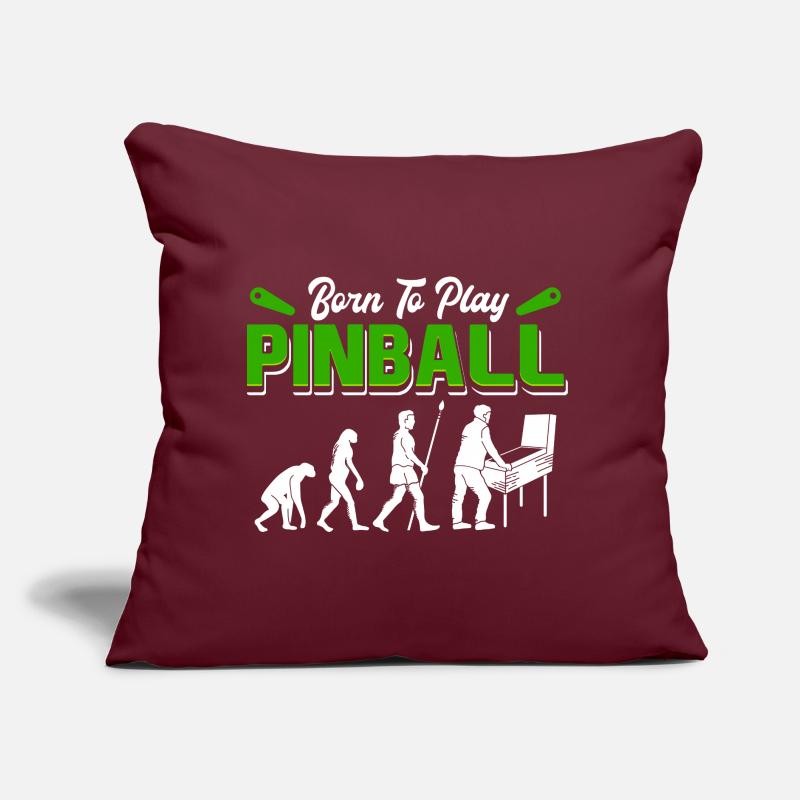 Né pour jouer au flipper rétro evolution Arcade Design Coussin et housse de 45 x 45 cm