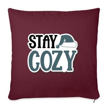 Restez confortable - Hiver - Coussin et housse de 45 x 45 cm - bordeaux - Devant