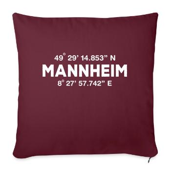 Mannheim Monnem - Sofakissen mit Füllung 45 x 45 cm - Burgunderrot - Vorne
