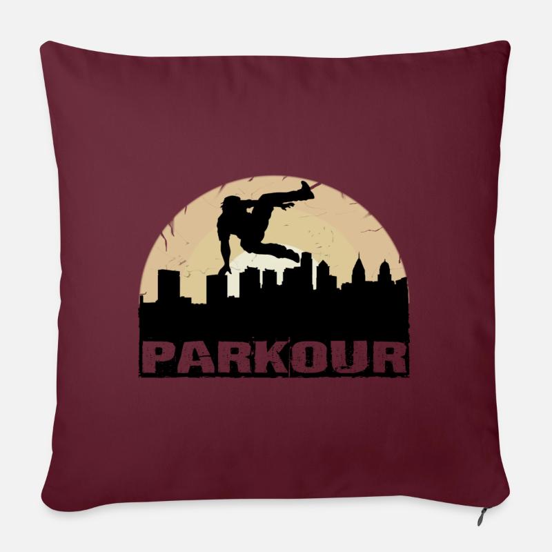 Parkour - Coussin et housse de 45 x 45 cm - bordeaux