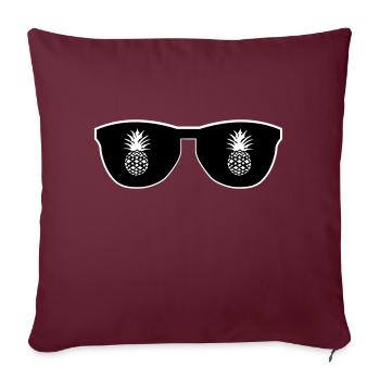 Coole Ananas Brille - Sofakissen mit Füllung 45 x 45 cm - Burgunderrot - Vorne