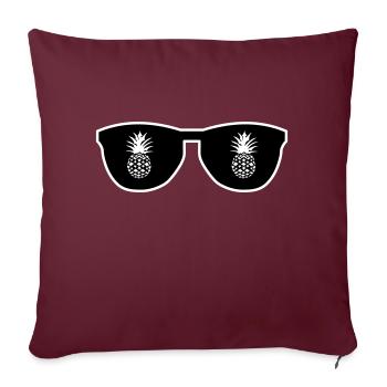 Coole Ananas Brille - Sofakissen mit Füllung 45 x 45 cm - Burgunderrot - Vorne