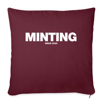 Frappe NFT depuis 2020 (blanc) - Coussin et housse de 45 x 45 cm - bordeaux - Devant