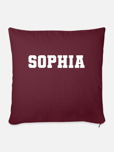 Name - Sophia - Sofakissen mit Füllung 45 x 45 cm - Burgunderrot