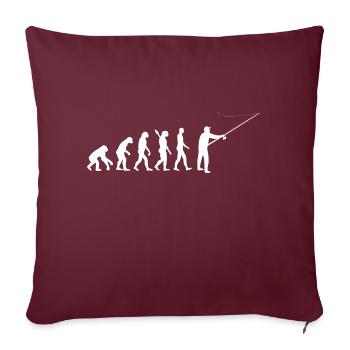 L’évolution au pêcheur - Coussin et housse de 45 x 45 cm - bordeaux - Devant