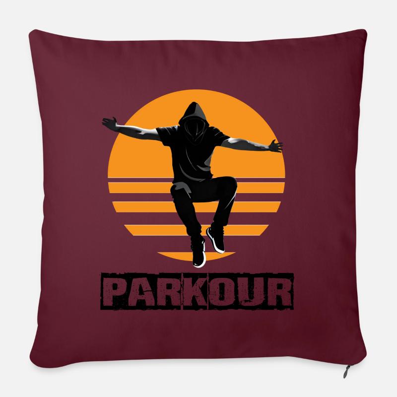 Parkour - Coussin et housse de 45 x 45 cm - bordeaux