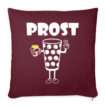 Prost Dubbeglas - Sofakissen mit Füllung 45 x 45 cm - Burgunderrot - Vorne